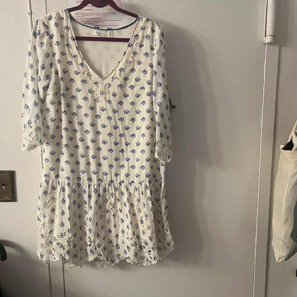 Anthropologie Meadow Rue Blue and White Blouse - Picture 2 of 7